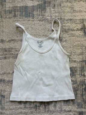 Brandy Melville White Ribbed Tank Top